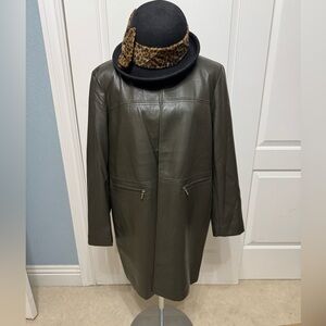 Chico's Dark Olive Leather Jacket